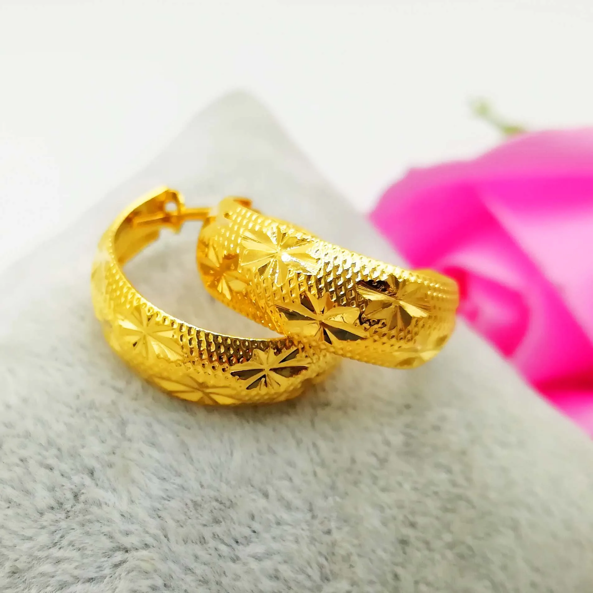 

Vintage Earrings Pure Brass Gold Plated Jewelry Imitation Gold Elder Earrings Sand Gold Euro Coin Gold Pendientes De Ancianos