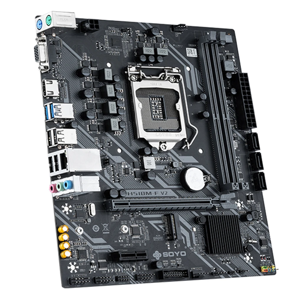 Новая материнская плата SOYO H510M-F USB3.1 LGA1200 M-ATX SATA 3 0 PCI-E с поддержкой intel 10-го/11-го ядра
