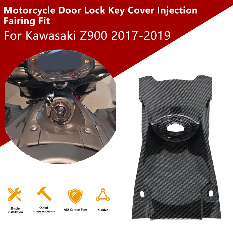 

ABS Carbon Fiber Ignition Door Lock Key Cover Injection Fairing Fit for Kawasaki Z900 2017 2018 2019 Motorcycle Accessories