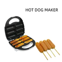 6pcs hot dog maker waffle sausage machine non stick fry pan grill 110v220v baking barbecue crispy french hot dog making machine