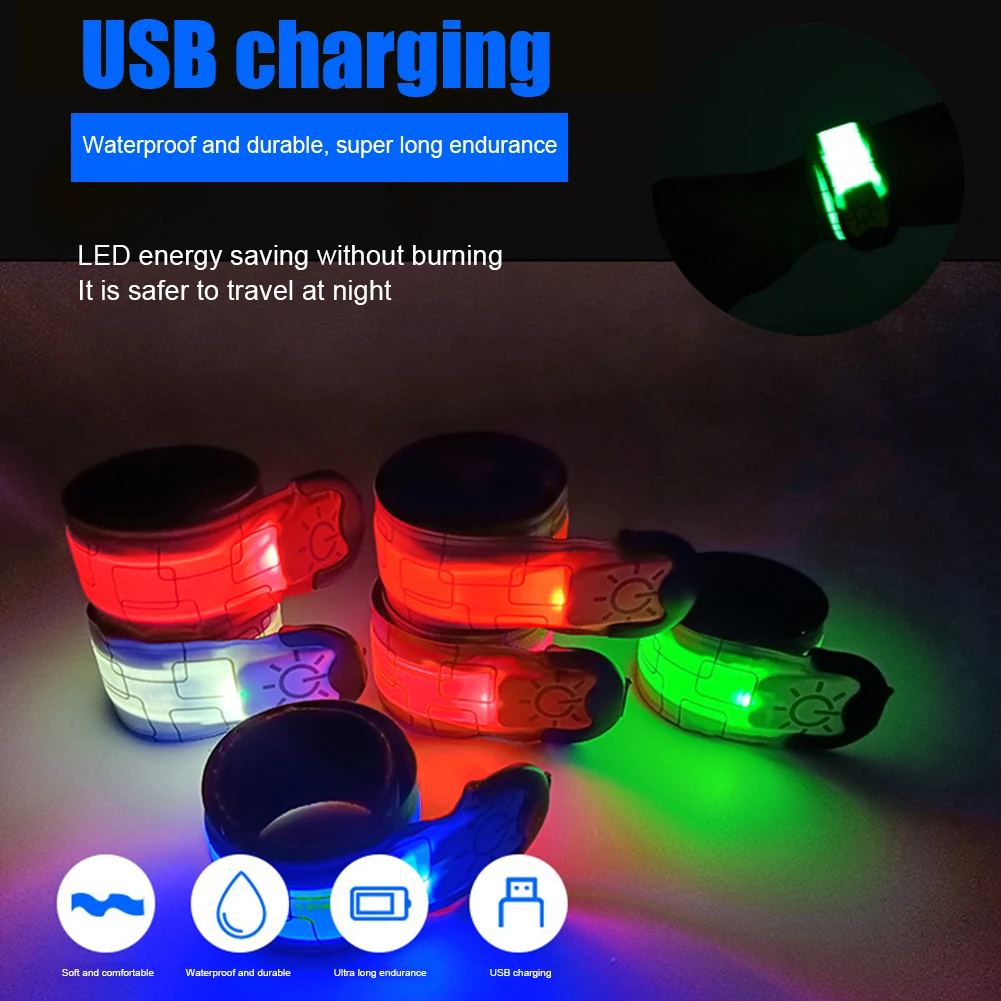 

Светоотражающий наручный перезаряжаемый ремешок для ночной безопасности