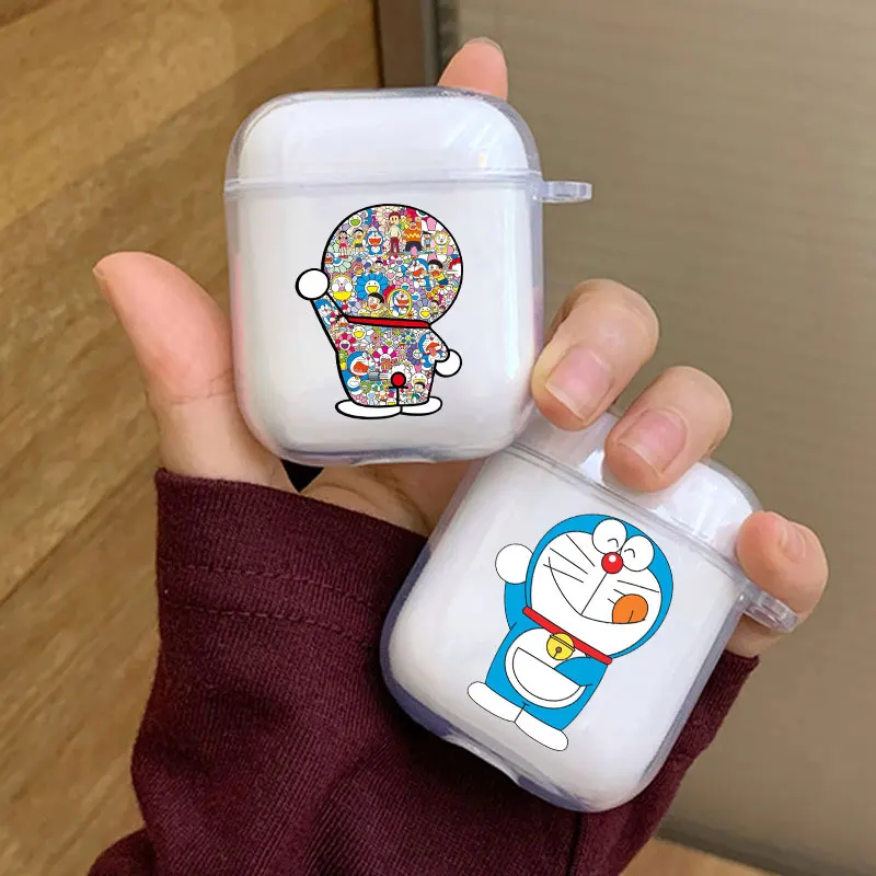 

Cute Anime Doraemon Earphone Case For Apple iPhone Charging Box For AirPods 1 2 3 Pro Clear wireless Bluetooth headphone case