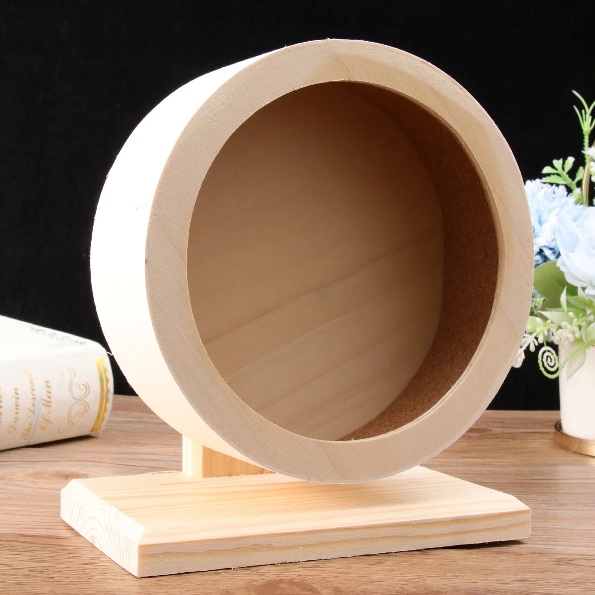 

Hamster Wheel Exercise Wooden Chinchilla Pet Disc Runtoy Toys Running Cage Hedgehog Silent Metal Play Accessories Cages