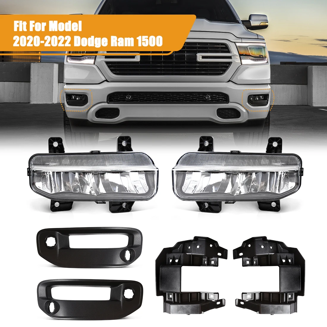 Дневные Противотуманные фары для Dodge Ram 1500 2019 2020 2021 2022 2023