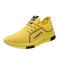 fashion men shoes summer breathable mesh sneakers men lightweight comfort non slip lace up yellow casual shoes tenis masculino
