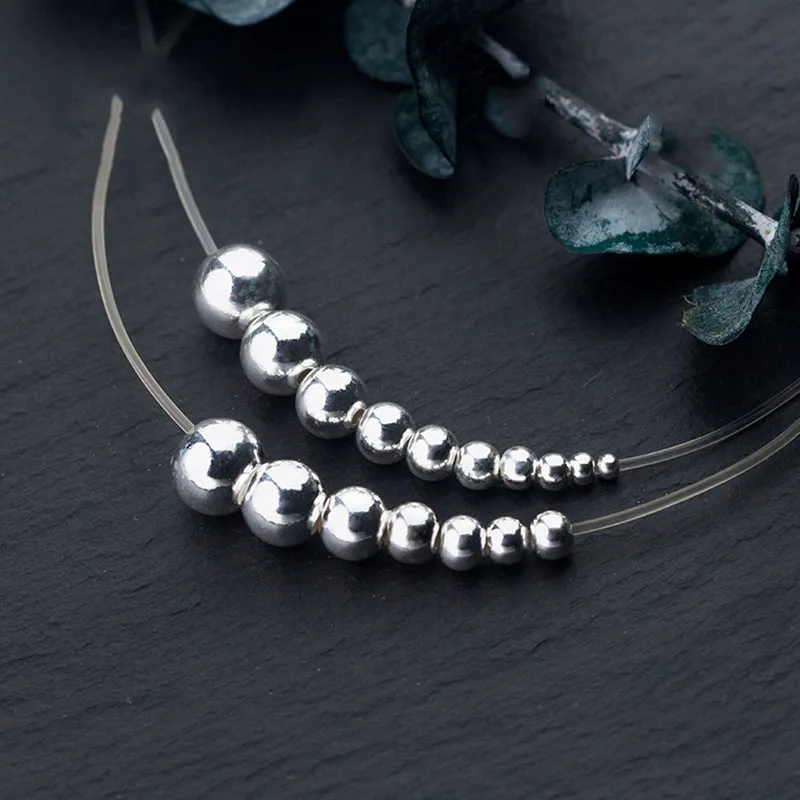 S925 Silver Beads Wholesale Light Beads Round Beads Positioning Beads DIY Bracelet Necklace Handmade Jewelry Accessories