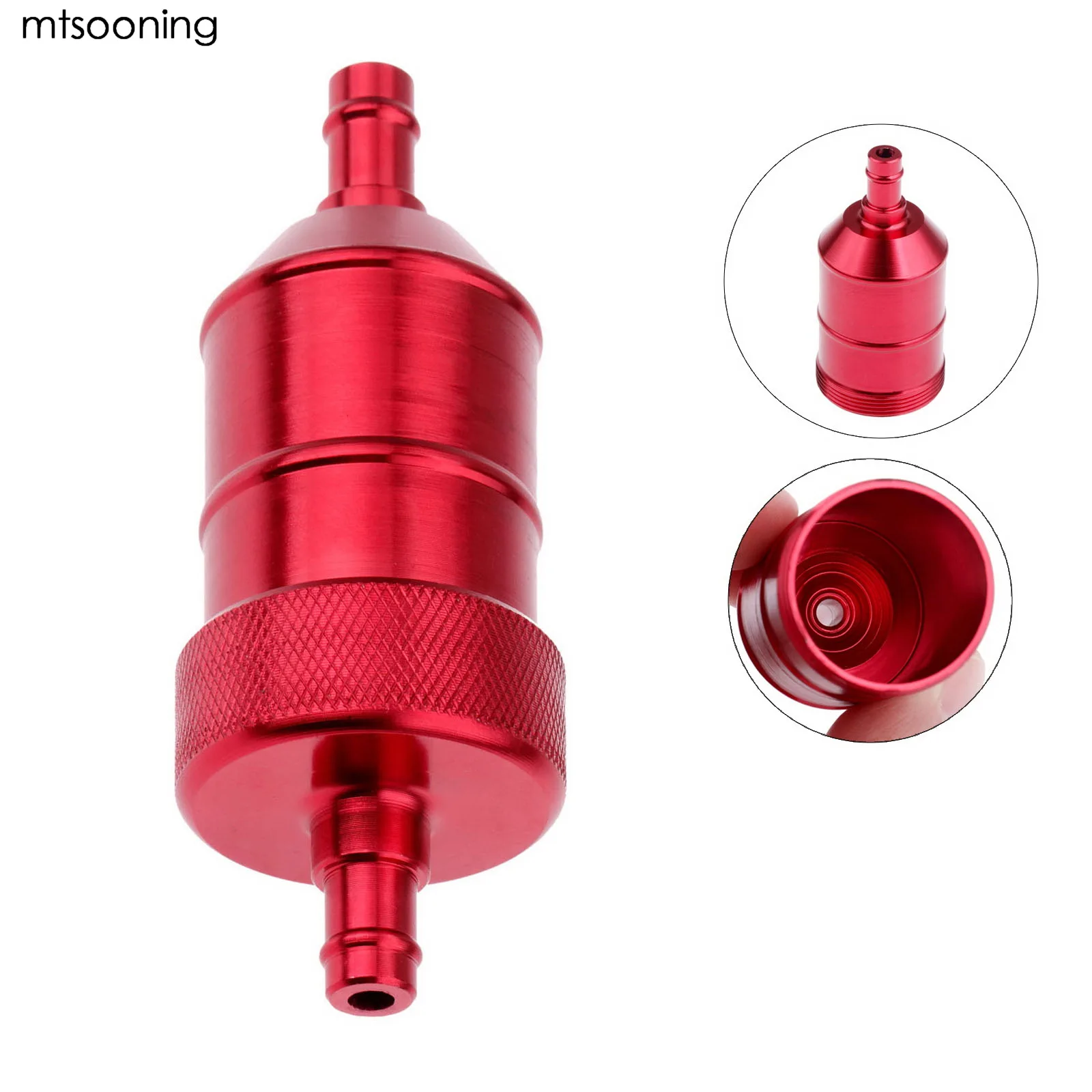 

mtsooning 8mm Petrol Gas Fuel Filter Cleaner Red Universal For Motorcycle Pit Dirt Bike ATV Quad Oil Filter
