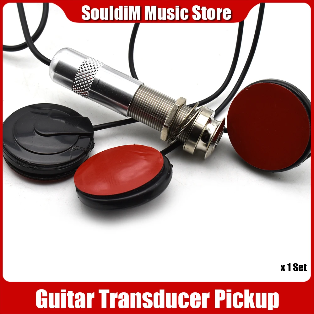 

Universal Stick on Transducer 6.35mm Endpin Output Jack Pickup Piezo 3 Transducer for Acoustic Guitar Ukulele Mandolin Violin