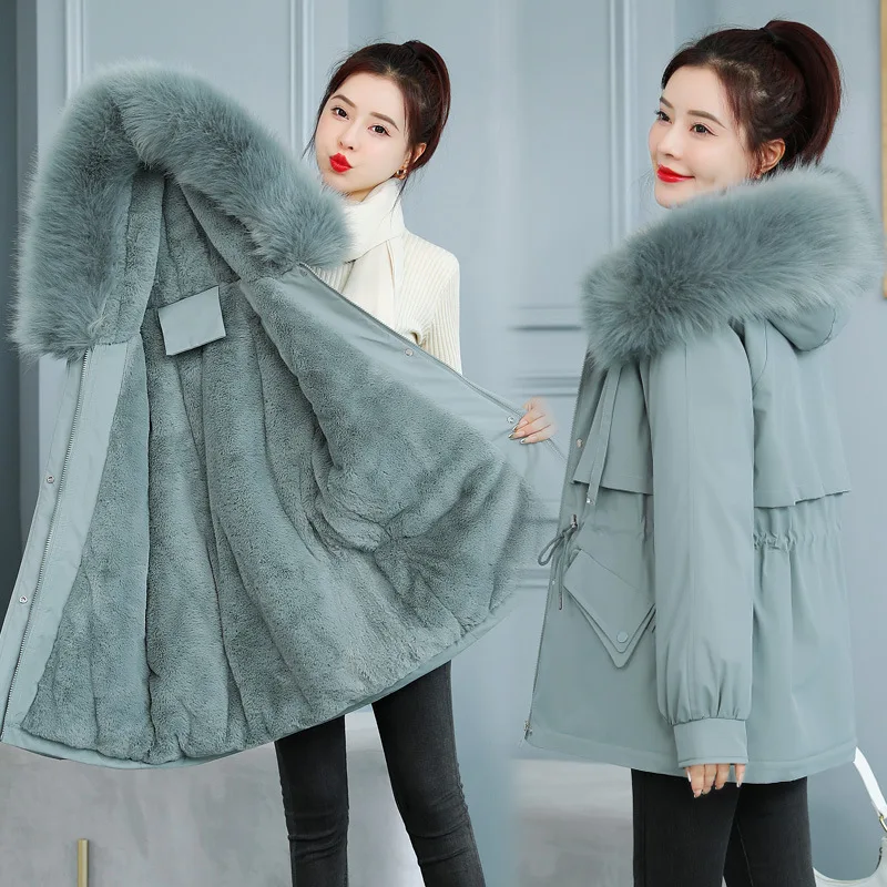 Fur and Thicken Pai Overcomes Women's Short Coat 2023 Winter New Women's Down Cotton Coat Cotton Coat Women's Winter