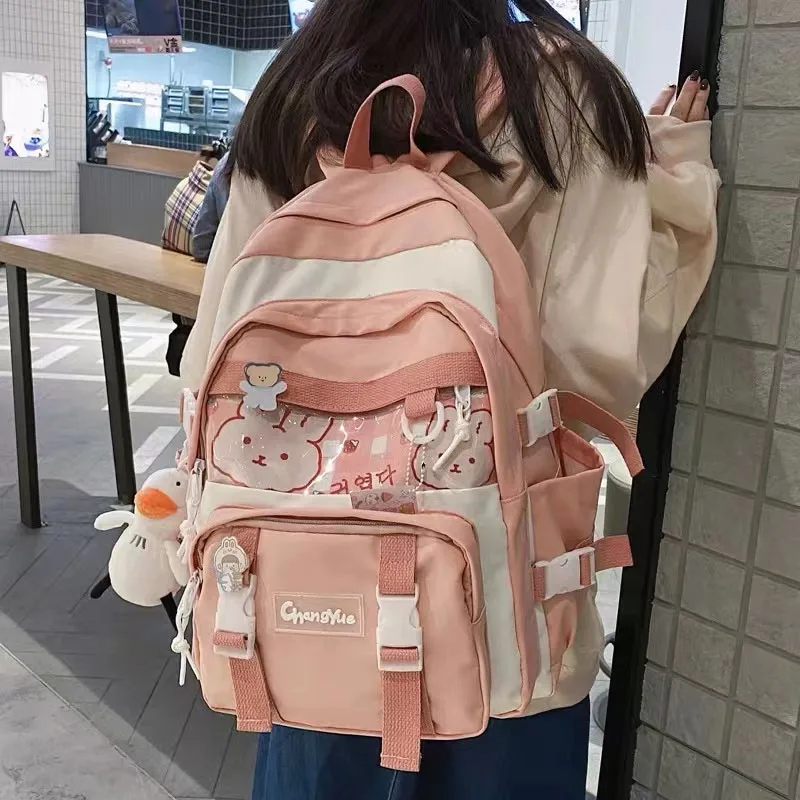 

Women Backpack Anime Kawaii Harajuku Casual Softback Nylon Travel Water Proof Large Capacity Student Teenagers Cute School Bags