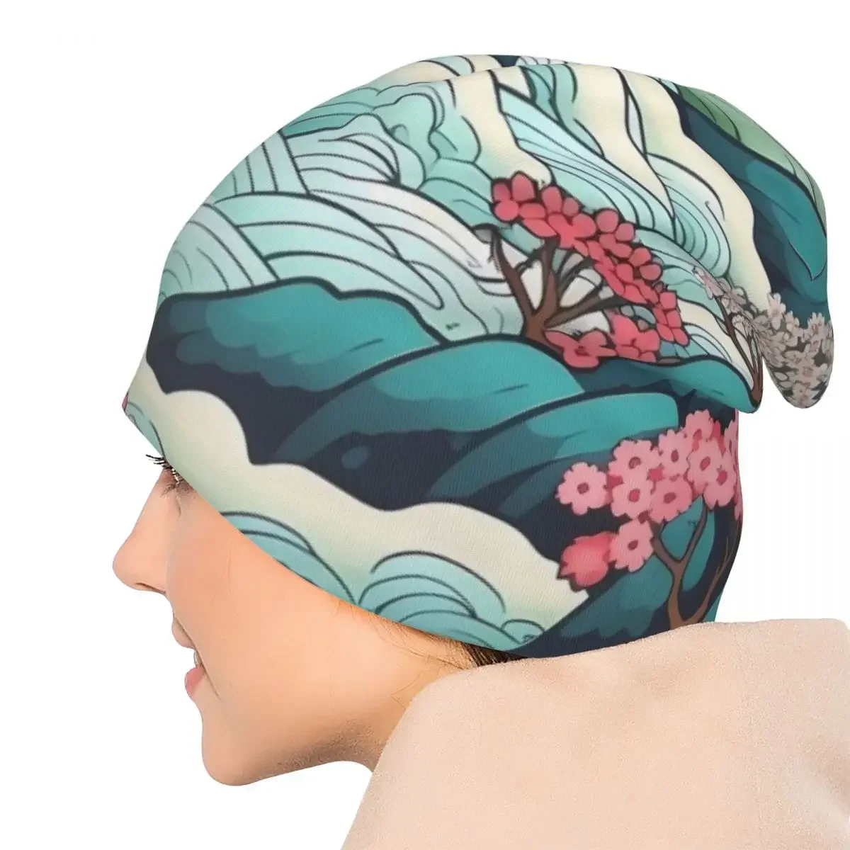 Японские шапки-бини с японским пейзажем вязаная шапка Kpop повязка на голову для
