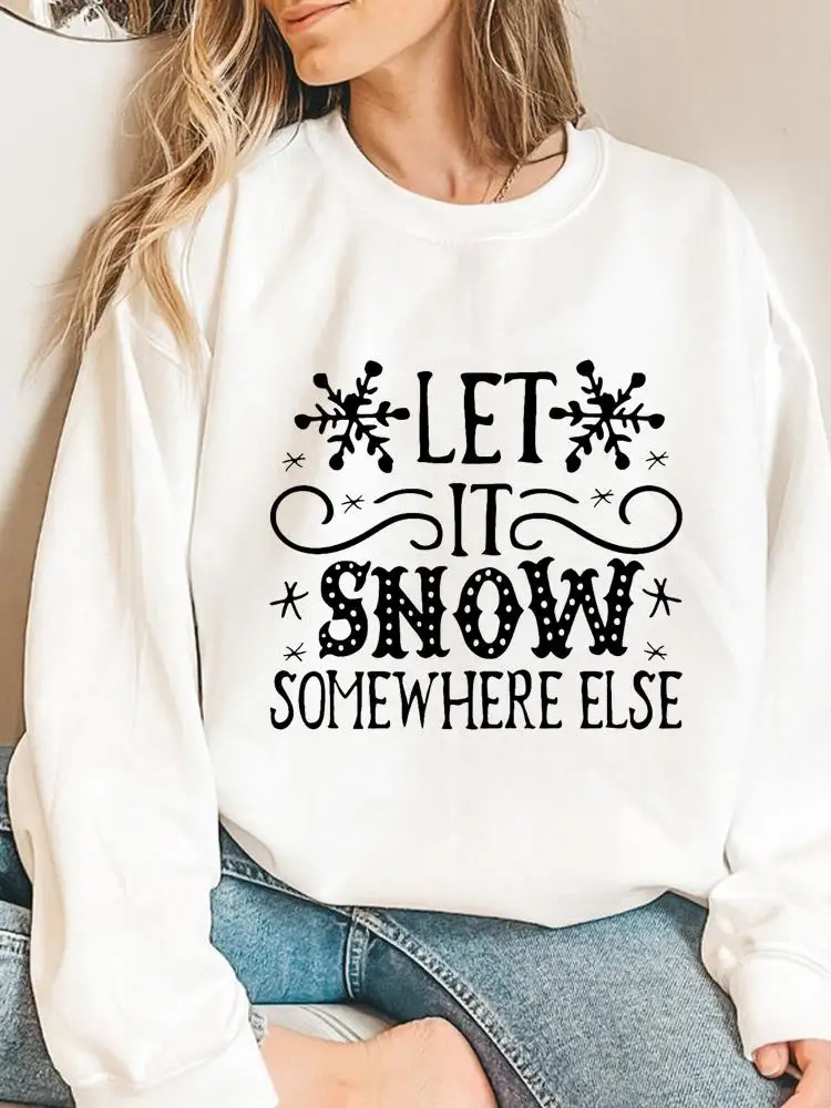 

Snowflake Funny Style Graphic Sweatshirts Pullovers For Women Happy New Year Fashion Print Merry Christmas Female Clothing