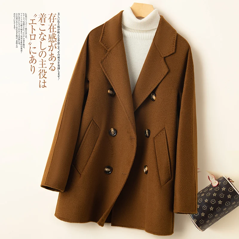 

Wool Coat Women Clothing Double-sided Cashmere Coat Jackets Autumn Winter Korean Fashion Overcoat Female Woolen Coat Casacos Lq
