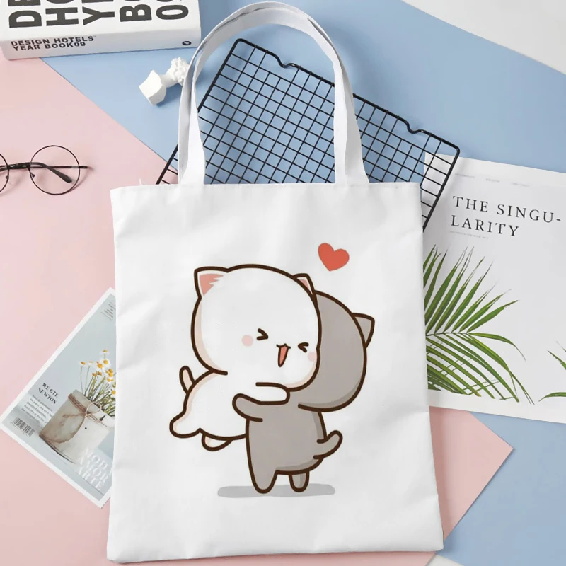 Сумка-тоут с изображением медведя панды хлопчатобумажная ткань сумки-шопперы на