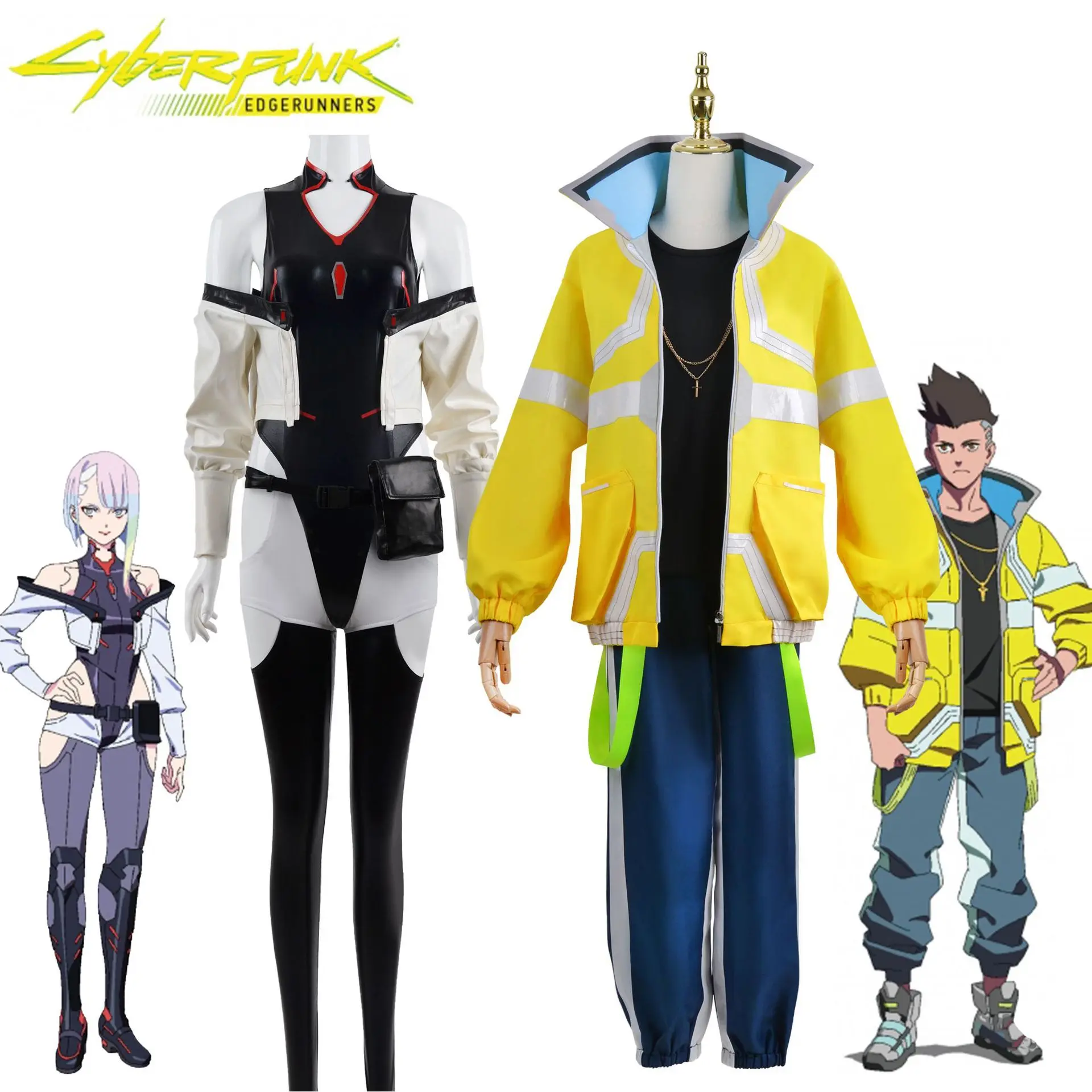 

David Martinez Anime Cyberpunk Cosplay Lucy Cyberpunk Dgerunners High Quality Unisex Uniforms Hoodie Zipper Collar Jacket