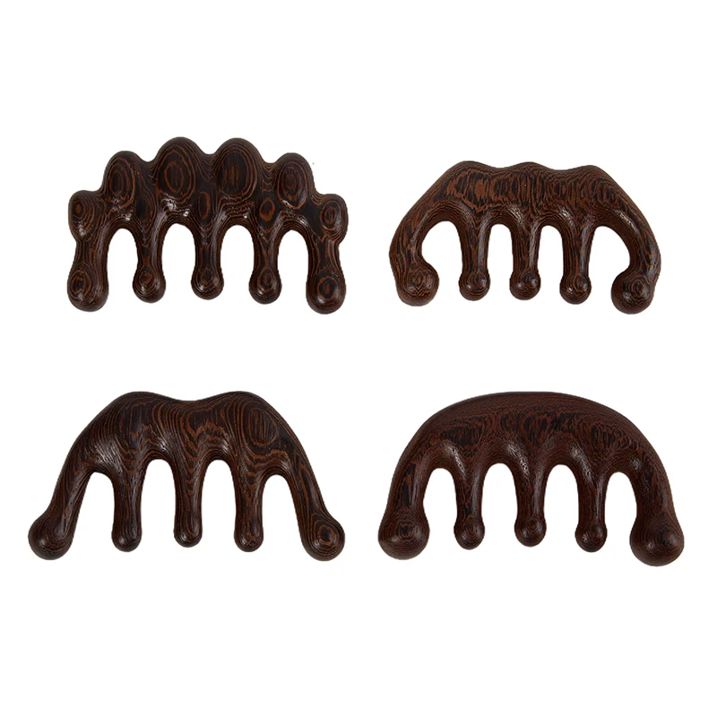 

Массажная Расческа с пятью зубьями без рук, деревянная акупунктурная расческа, расческа из сандалового дерева с широкими зубьями, массажная головка