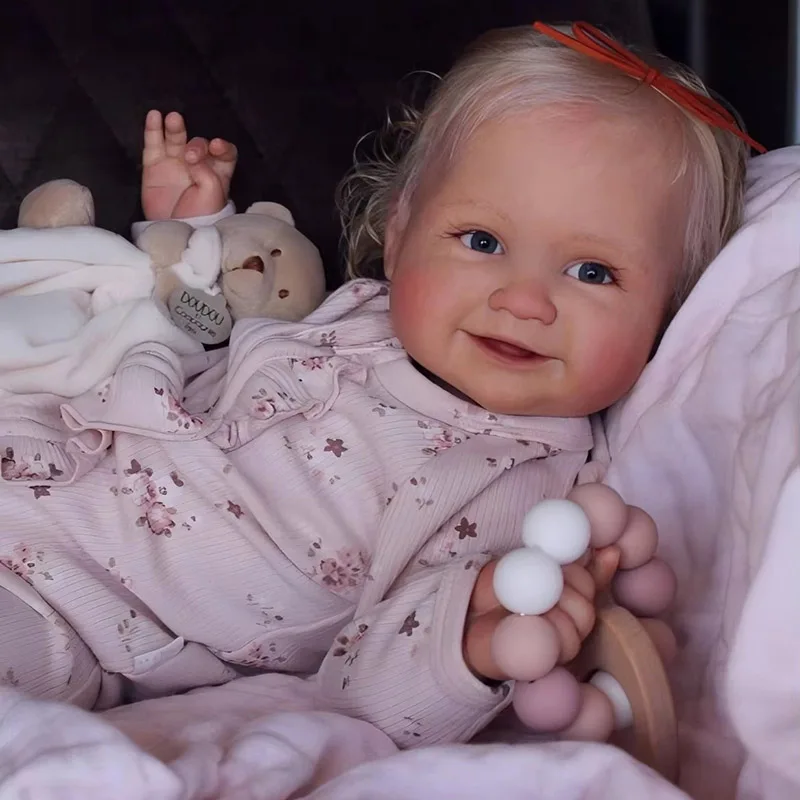 Фото Новый популярный 19-дюймовый летний набор для куклы Reborn Smile, неокрашенный, в разобранном виде, в свежих цветах, с тканевым телом, детали для кукол DIY для художников №5