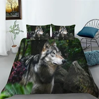 european pattern hot sale soft bedding set 3d digital wolf printing 23pcs high quality duvet cover set esdeeuus size
