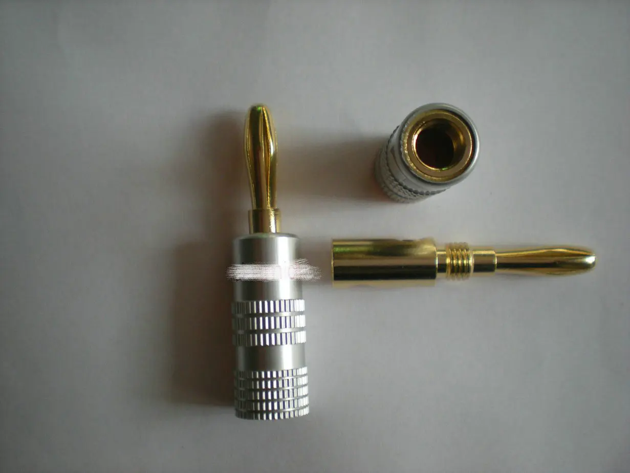 Высококачественный 4 мм разъем типа банан Позолоченный для динамика красный и