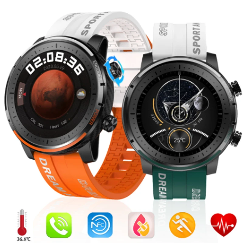 

for Oukitel K9 Pro Vivo iQOO Neo 6 Huawei Mate 10 Pro Samsung A52S ZTE Smart Watch Bluetooth Call Connect TWS Earphone Fitness