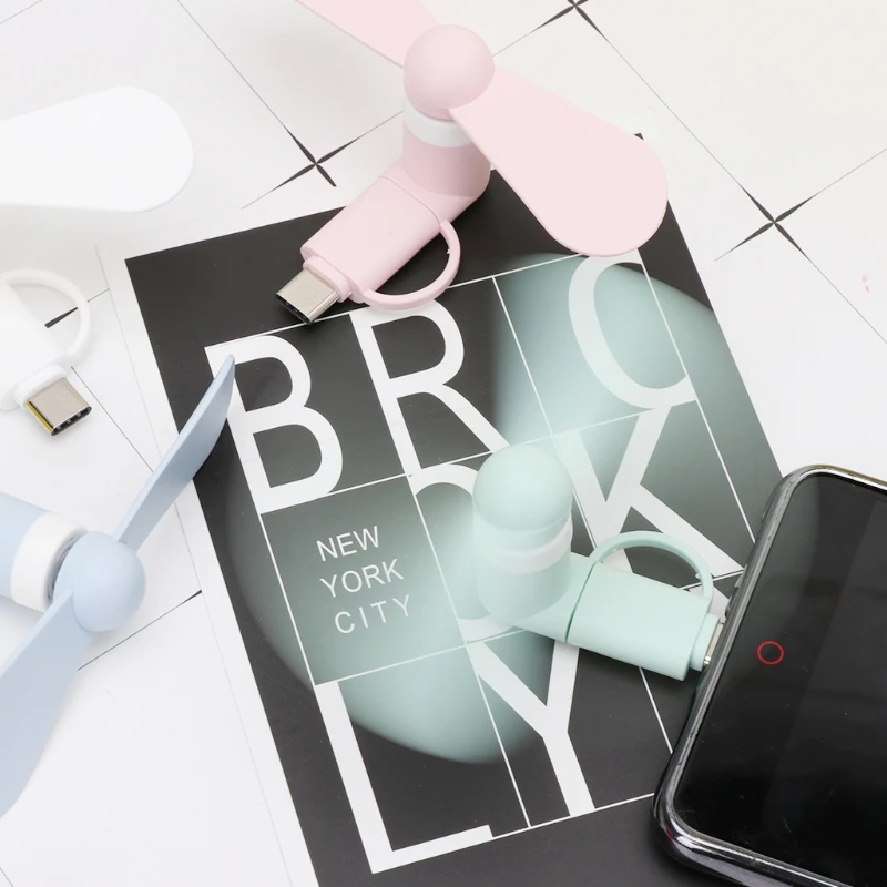 2 в 1 мини-вентилятор охлаждения типа C Micro USB для HTC Тип -C умные вентиляторы