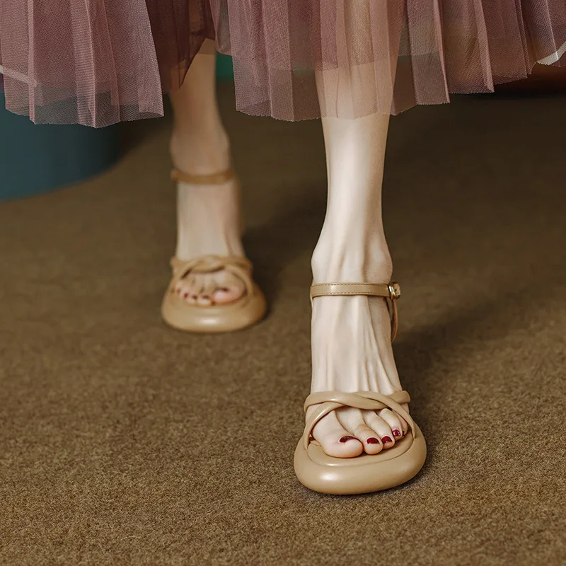 

High Waterproof Thick Bottom Open Toe Sandals Women's 2022 Summer All-match Thick-heeled High-heeled Shoes Fashion All-match