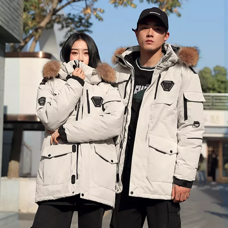 Hooded Thick Puffer Jacket Coat Male Casual High Quality Overcoat Thermal Winter Parka Men 3XL White Duck Down Jacket Warm