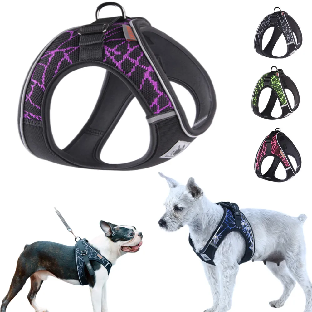 Dog Harness Adjustable Reflective Pet Collar Puppy Travel Walking Breathable Mesh Vest For Small Dogs Cat Harness Strap Products