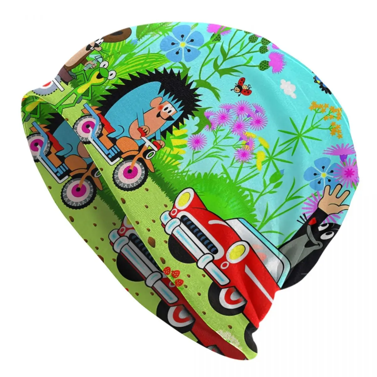 

Krtek The Little Mole Skullies Beanies Caps In A Car Thin Hat Autumn Spring Bonnet Hats Men Women's Unisex Ski Cap