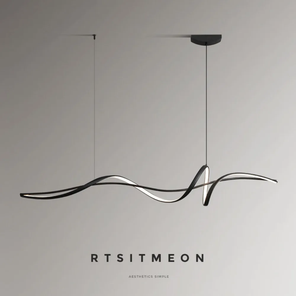 

New Ribbon Design LED Chandelier Aluminum Simplicity Pendant Light Living Room House Indoor Decoration Table Lighting