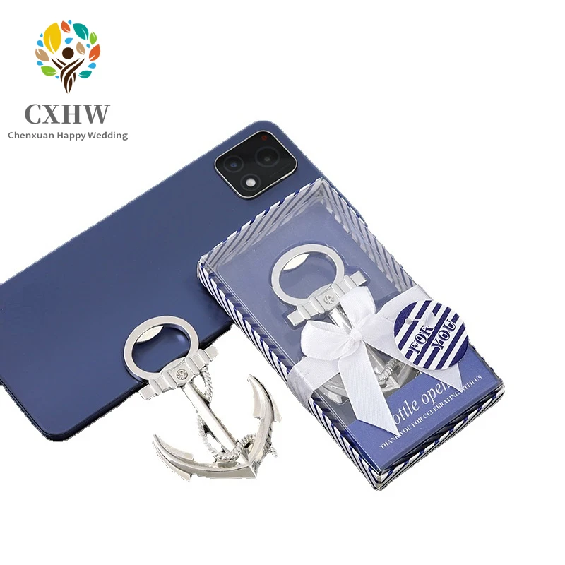 

Silver Anchor Shape Beer Bottle Opener Gifts Wedding Favors for Guests Funny Package Openers Alloy Bar Decoration Kitchen Gadget