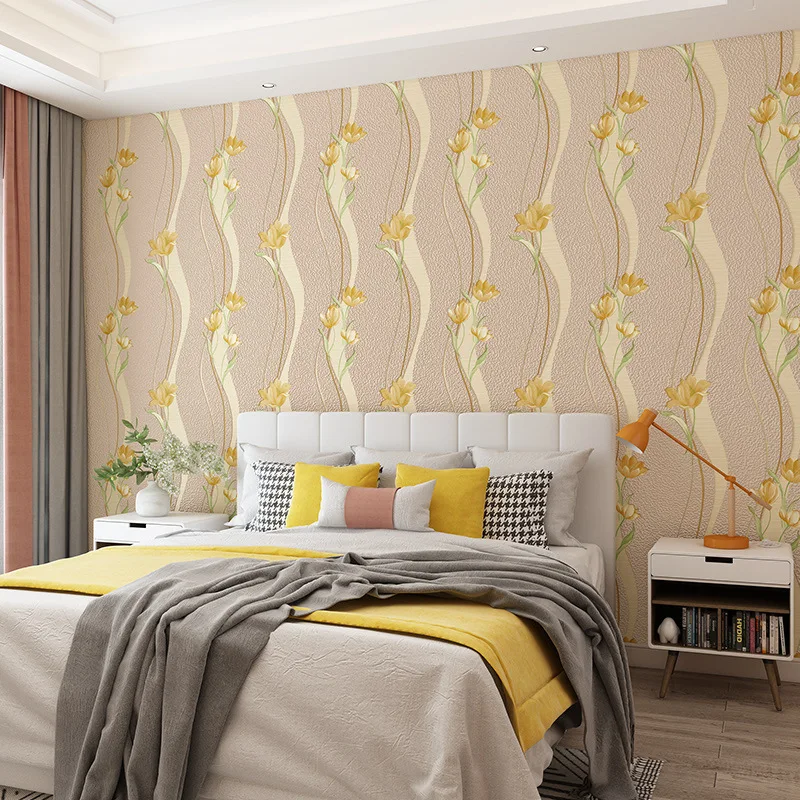

Modern Simple Bedroom Living Room TV Wall Film and Television Wall Bedside Background Wallpaper Imitation Deerskin Velvet