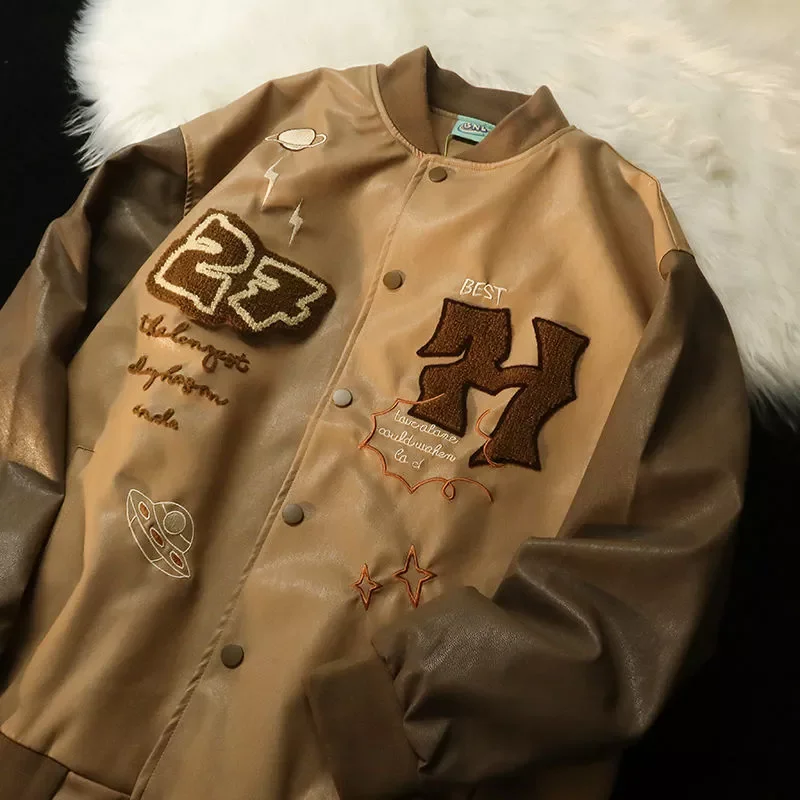 

New2022 Men Women Letter Embroidery Varsity pu Jackets men Autumn winter Baseball Jacket Coat Hip-Hop Harajuku College ins