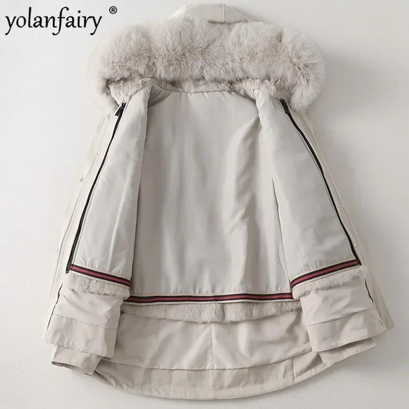 Женская парка YOLANFAIRY с мехом кролика и лисы