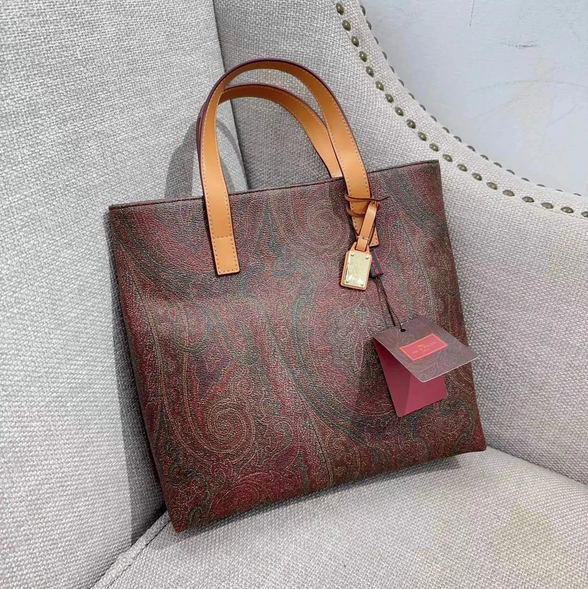 

ETRO Handbag Ladies Paisley Print vintage Large capacity Tote bag shopping bag luxury bag