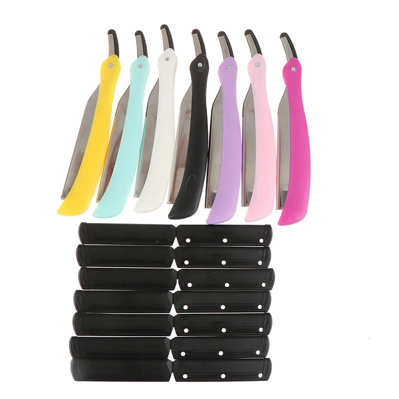 

Мужская складная бритва с прямыми краями и пластиковой ручкой для салона парикмахерской без лезвия