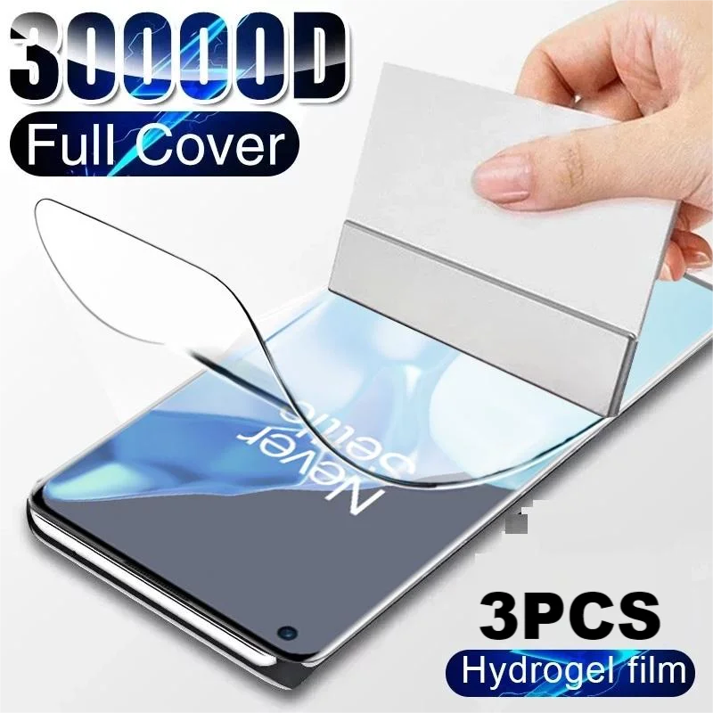 3PCS 9000D Hydrogel Film For Oneplus 9Pro 10Pro 8Pro 8 Screen Protector Oneplus 9Pro 7TPro 7Pro 10Pro Full Cover Film