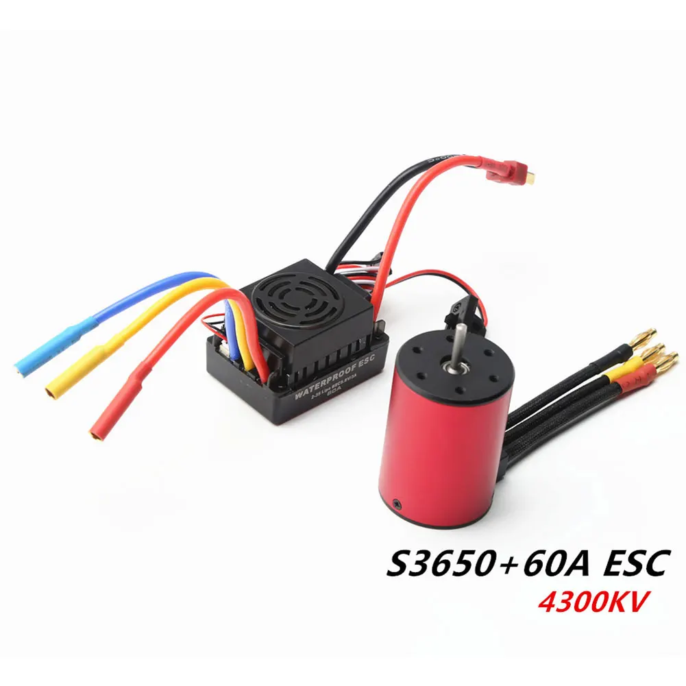 

Waterproof Combo ESC Brushless Motor S3650 60A ESC Electric Speed Controller for 1/8 1/10 Tamiya RC Cars Truck Parts Accessory