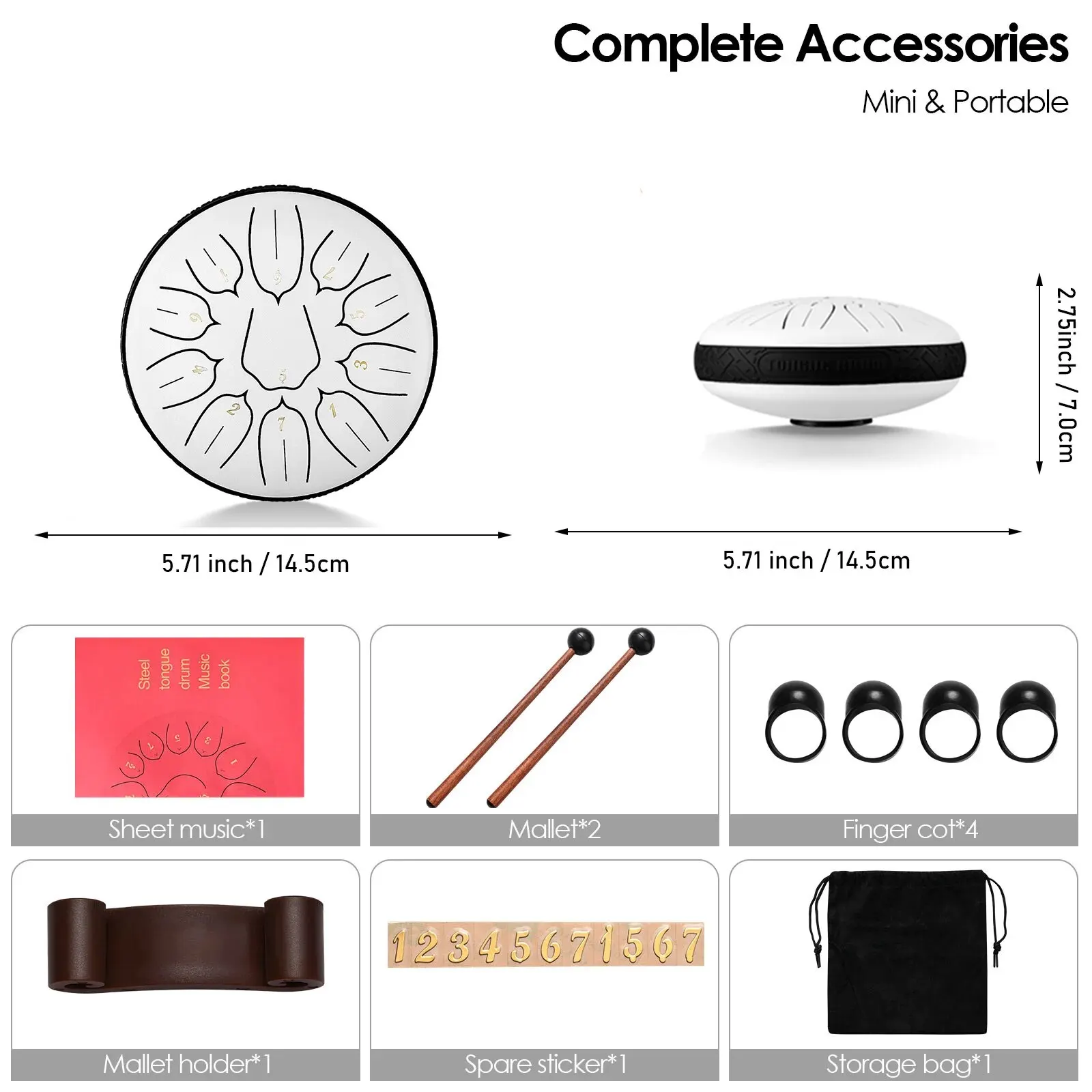 6-дюймовый Стальной Барабан С Язычком 11 Тонов Большой Диаметр Корпус Электронный