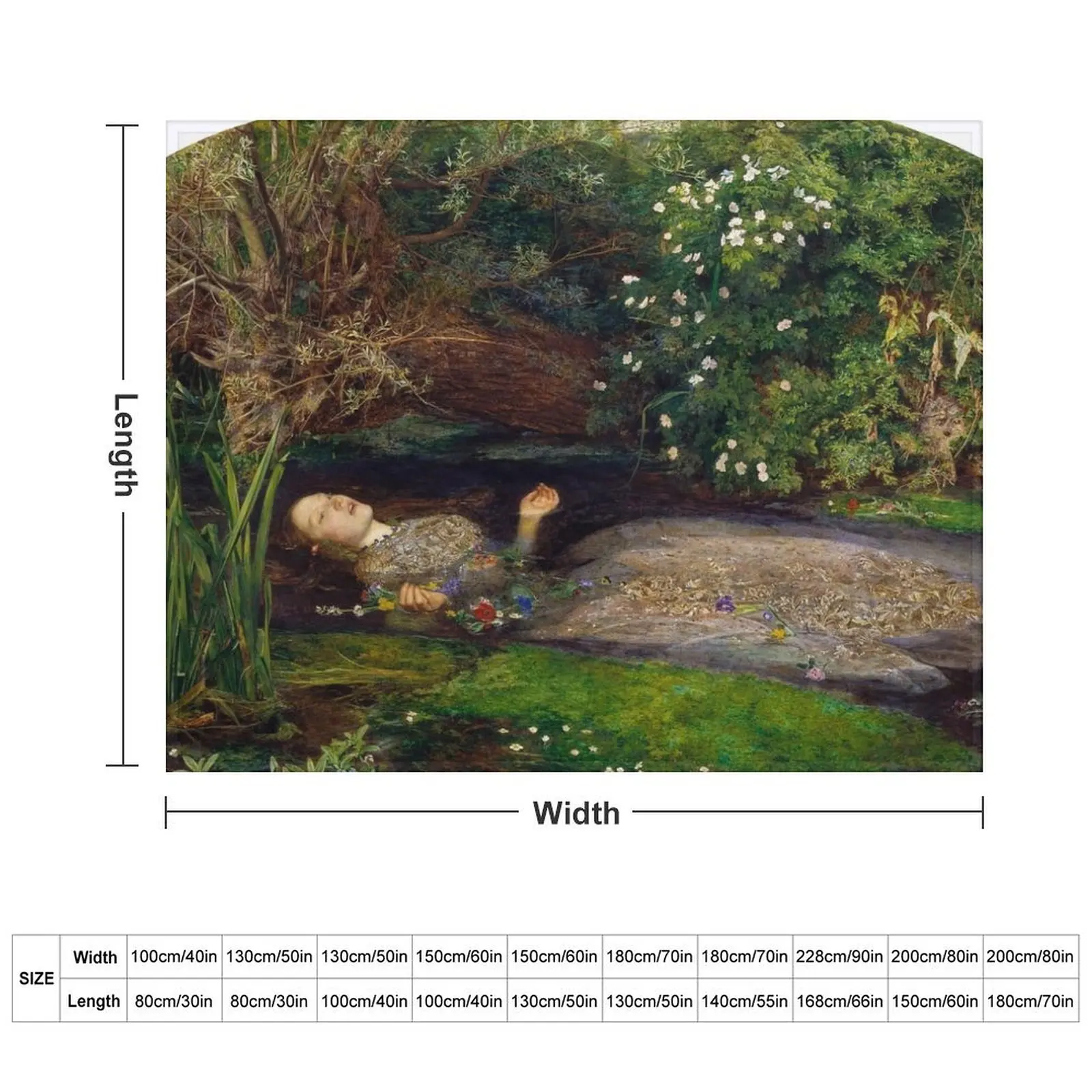 Офелия - John Everett Millais Плед Кровать для младенцев Одеяла