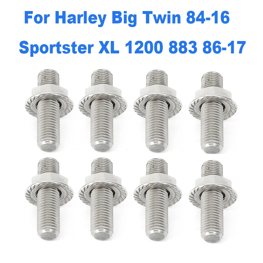 4/8 шт. для больших Twin 84-16 Sportster XL 1200 883 86-17 шпильки и гайки выхлопных портов