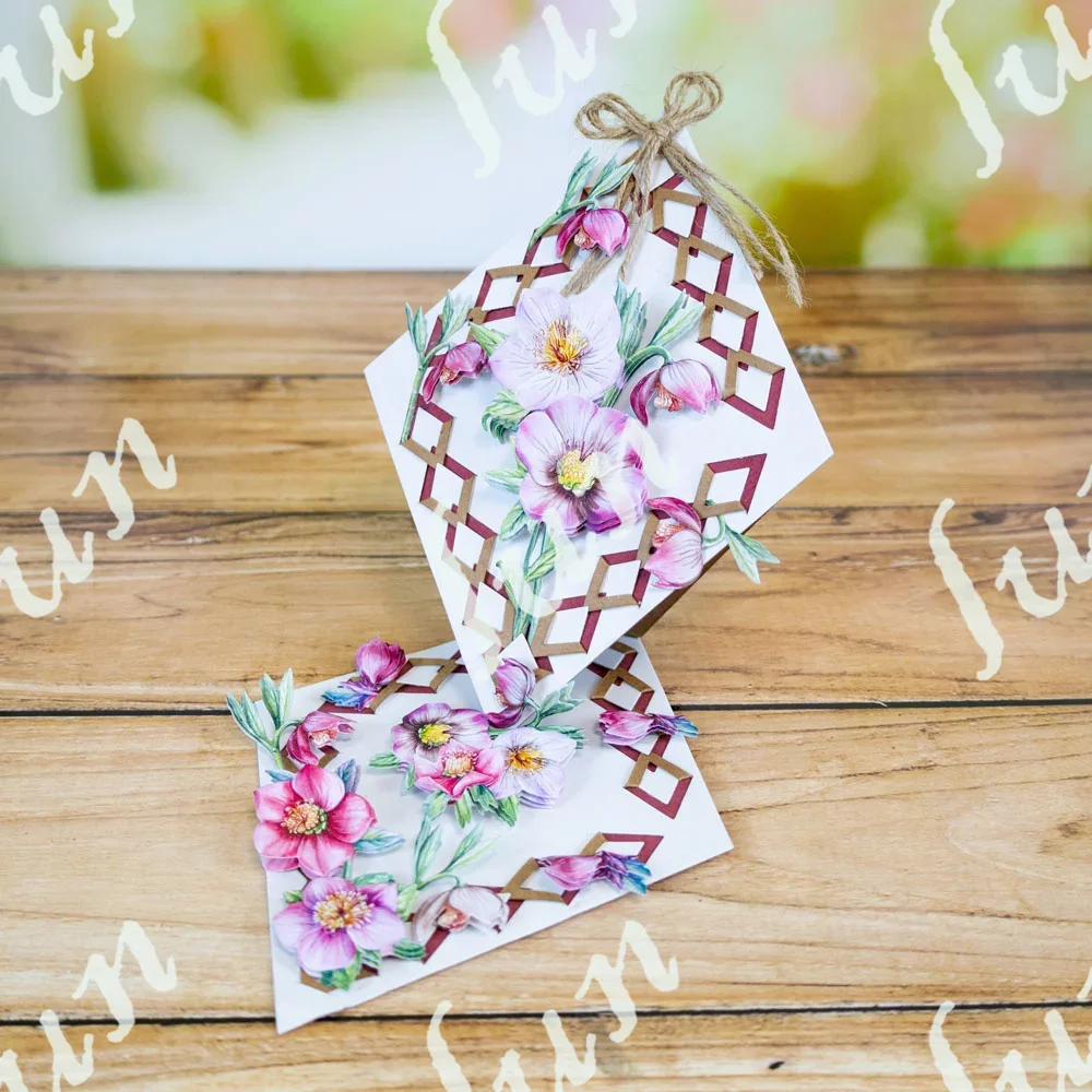 Маленькие рождественские розовые металлические штампы набор трафаретов для