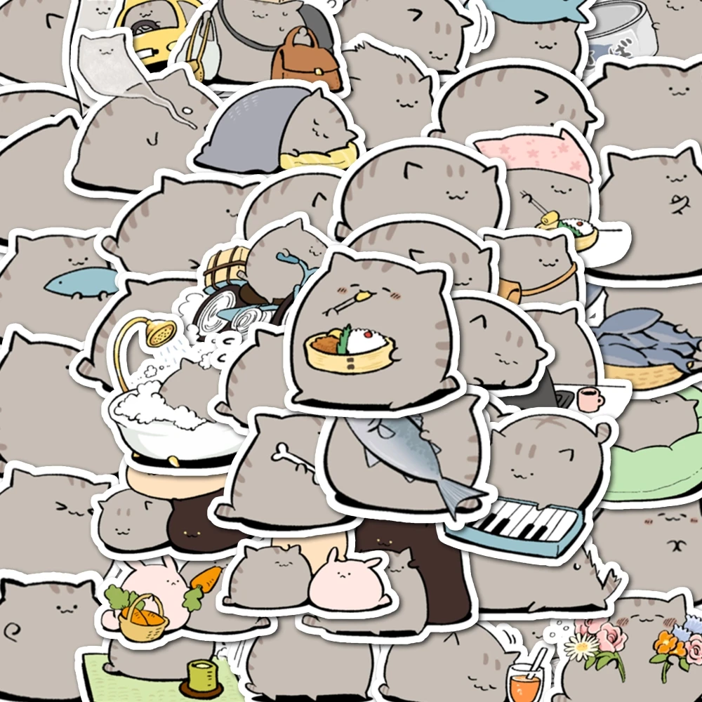 48 шт. наклейки в виде маленького Серого Кота