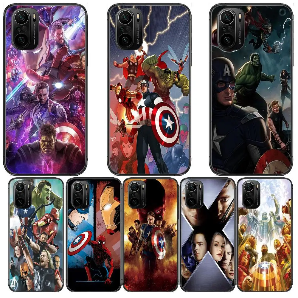 

Marvel Avengers Phone Case For xiaomi redmi POCO F1 F2 F3 X3 Pro M3 9C 10T Lite NFC Black Cover Silicone Back Prett mi 10 ultra