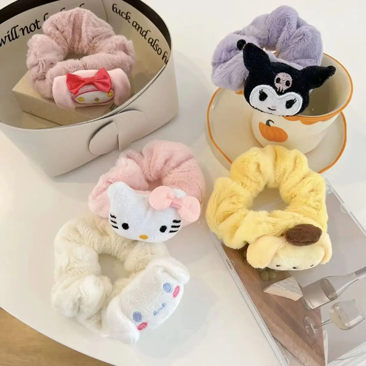 

Sanrio Cartoon Hair Accessories - High-quality Headband Featuring Yuigudo, Large Intestine Hair Tie for Women and Girls