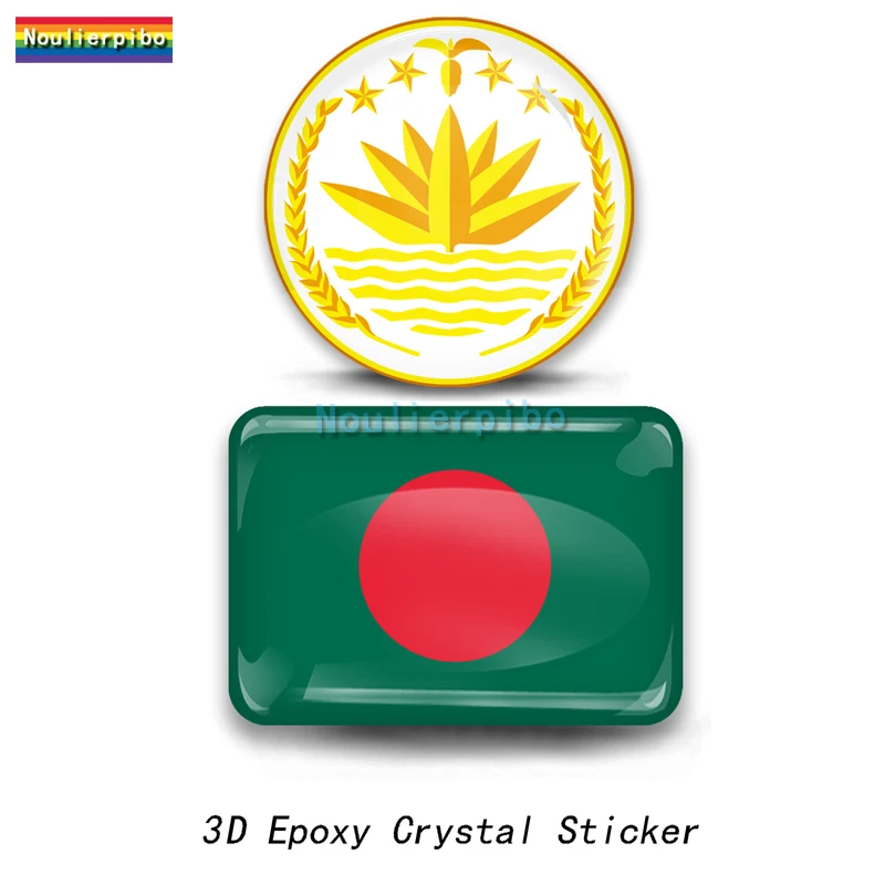 

3D Epoxy Bangladesh Flag National Emblem Car Dome Sticker Car Bumper Window Laptop Motorcycle Helmet Vinyl Cell Phone Decal