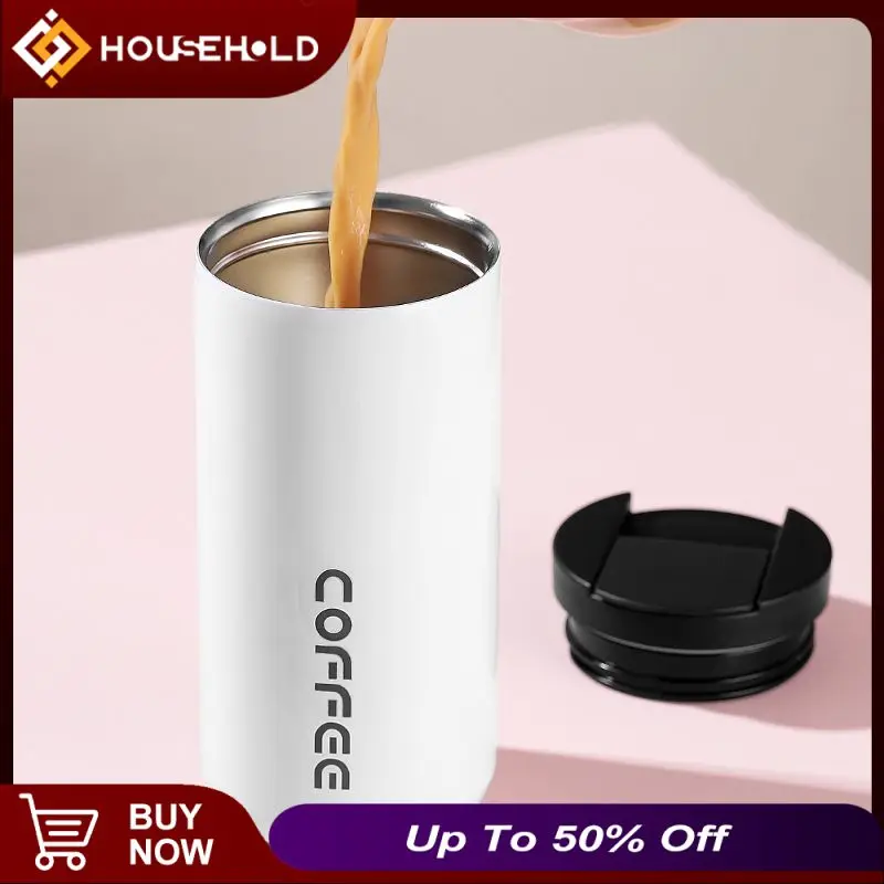 

With Lid Coffee Mugs Creative Insulated Vacuum Flask Leak Proof Double Wall Thermal Drinking Bottle Cup Wholesale Drinkware