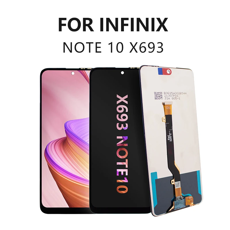 6 95 mobile phone lcd display panel for infinix note 10 x693 lcd with touch screen digitizer assembly replacement free global shipping