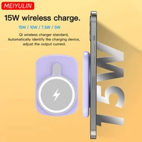 portable magnetic wireless power bank 10000mah wireless fast charging pd 22w type c led light battery pack for iphone 13 xiaomi