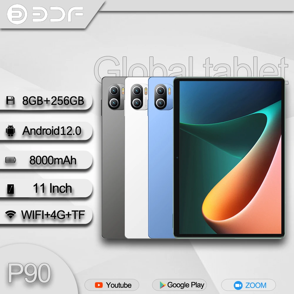 Планшет BDF 11 дюймов P90 система Android12 8 ГБ ОЗУ 256 Гб ПЗУ разрешение 1920*1200